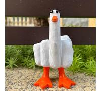 Qobobo Middle Finger Duck, Duck You Duck, Medium Finger Funny Statue Resin Office Decoration Aesthetic - Funny Gifts