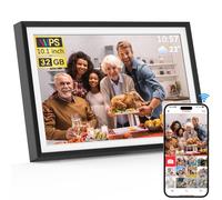 QOCEN Frameo 10.1 inch Smart WiFi Digital Photo Frame with 32GB Memory, HD Touch Screen, Auto Rotation, Slideshow, Easy Installation, Share Photos and Videos Anywhere