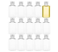 QOCUILC Bottiglie da Viaggio Trasparenti da 30 ml with Tappo a Scatto Bianco - Contenitori in Plastica PET Ricaricabili per Cosmetici, Detergente Viso e Sapone Liquido, multicoloured, 15p
