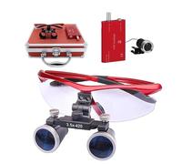 qodxcrfv LED Headlight Dental Loupes - 3.5X Magnification for Dentists & Surgeons, 420mm Working Distance, Optical Glass, Headband Mount, Portable with Aluminium Case - UK