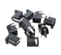Qoekacy 10pcs DC Power Jack Socket 2.1mm Barrel-Type PCB Mount