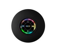 Qoekacy 1Set Mini Bluetooth Speaker RGB Light Bluetooth Suction Cup Speaker Waterproof, Black