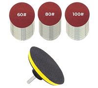 Qoekacy 30-Piece Drill Bit Sanding Attachment Sandpaper 60/80/100 and 5 inch Back Pad Set, Electric Shackle Disc, with Pad