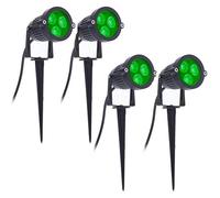 Qoekacy 4Pcs LED 3W 220V Outdoor Spotlight with Spike IP65 Garden Landscape Decorative Lamp Green