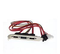 Qoekacy PC DIY SATA to ESATA and 4Pin IDE Molex Power PCI Bracket Slot Cable Full-Height Profile for External Hard Drive
