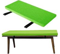 QOEUIUJ Custom Bench Seat Cushion with Elastic Buckle Straps, 45D High Density Foam, Non-Slip Modern Linen Seat Pad for Hallway, Dining, Window Bay & Caravan, Washable Cover(Light Green,200x45cm)
