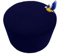 QOEUIUJ Pouffe Cover Round 50-105cm, Footrest Protector Stretch with Elastic Bottom, Ottoman Slipcovers Removable & Washable, Furniture Protector for Round Foot Stool(Navy,34"/85cm)