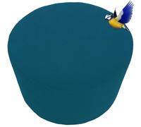 QOEUIUJ Pouffe Cover Round 50-105cm, Footrest Protector Stretch with Elastic Bottom, Ottoman Slipcovers Removable & Washable, Furniture Protector for Round Foot Stool(Dark Teal,24"/60cm)