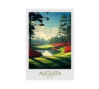 QOGDAF Augusta Masters Golf Course Georgia Canvas Poster Bedroom Decor Landscape Office Room Decor Gift 08x12inch(20x30cm)