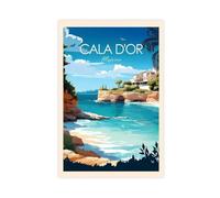 QOGDAF Cala D'Or Traditional Mallorca Travel Canvas Poster Wall Art Decor Print Picture Paintings for Living Room Bedroom Decoration 08x12inch(20x30cm)