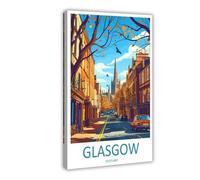 QOGDAF Glasgow Travel Scotland Canvas Poster Wall Art Decor Print Picture Paintings for Living Room Bedroom Decoration 12x18inch(30x45cm)