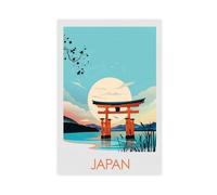 QOGDAF Japan Travel Torii Gate Canvas Poster Bedroom Decor Landscape Office Room Decor Gift 08x12inch(20x30cm)