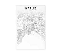 QOGDAF Naples Area Italy Map Canvas Poster Bedroom Decor Landscape Office Room Decor Gift 08x12inch(20x30cm)