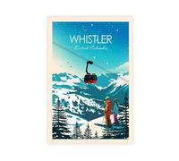 QOGDAF Ski Whistler British Columbia Canada Canvas Poster Bedroom Decor Landscape Office Room Decor Gift 16x24inch(40x60cm)