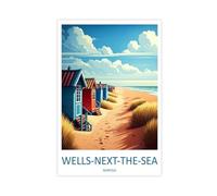 QOGDAF Wells-Next-To-Sea Travel England Canvas Poster Wall Art Decor Print Picture Paintings for Living Room Bedroom Decoration 08x12inch(20x30cm)