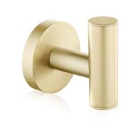 QOGRISUN Brass Towel Hook for Bathroom, 2 Pack Modern Style, Heavy Duty, Wall Mounted, Matte Brushed Brass Finish