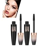 QOHNK My Amazing Lashes Mascara,4d Volume and Length Silk Fiber Mascara,Long-Lasting No Smudge Mascara,Build Voluminous Eyelashes Mascara,Smudge Proof and Lengthen Eyelashes (Black, 2PCS)