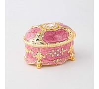 QOHNK Princess European Style Court Girl Jewelry Box Metal Circular Retro Box High-End Jewelry Box