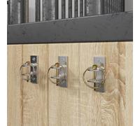 qohoio 172473 Bucket Hooks 3 pcs Wall Mounted Silver and Brown Steel Bucket Hooks for Horses Metal Equestrian Water Bucket Hook Hangers Horse Stalls Feed Barn Farmhouse Supplies