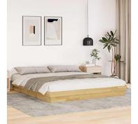 qohoio 3315729 Bed Frame without Mattress 200x200 cm Solid Wood Oak Platform Bed Frame,For Adults,Kids,Teenagers,Underbed Storage Space,Easy Assembly