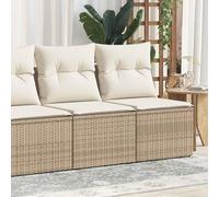 qohoio 3325244 2 Piece Garden Sofa Set with Cushions Beige Poly Rattan Acacia Rattan Garden Sofa Set,Outdoor Furniture Conservatory Patio Corner Sun Lounger Sofa Suitable for Indoor/Outdoor Home Garde