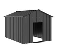 qohoio 4100919 Dog House with Roof 113x153x101 cm Galvanised Steel Outdoor Dog Kennel Puppy Play Pen with Canopy Garden Playpen Fence Crate Enclosure Cage