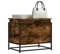 qohoio 848796 Storage Box with Lid Smoked Oak 60x40x51.5 cm Engineered Wood,Wooden Chipboard Storage Box Chest with Lid Home Office Organiser