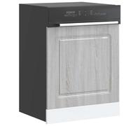 qohoio 853663 Dishwasher Panel Kalmar Grey Sonoma 60x1.5x67 cm Engineered Wood Dishwasher Door Cover Sheet,Dishwasher Panel for Protect the Dishwasher