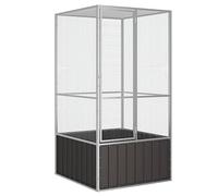 qohoio Bird Cage Anthracite 111x107x211.5 cm Galvanised Steel,Bird Aviary Outdoor Bird Cage for Finch,Canary