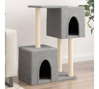 qohoio Cat Tree with Sisal Scratching Posts Light Grey 86 cm,Cat Tree Tower Scratching Posts Cat Activity Centre for Indoor Cats