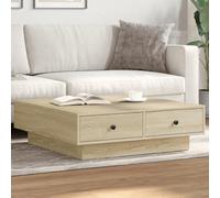qohoio Coffee Table Sonoma Oak 90x90x28 cm Engineered Wood,Coffee Table,Wood Coffee Table with Storage Shelf,Center Tea Table for Living Room Home Office