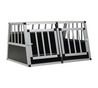 qohoio Dog Cage with Double Door 89x69x50 cm,Dog Crate Medium Size Dog Cage Puppy Pet Cage Easy Clean Removable Plastic Tray Folding Metal Medium Training Crate