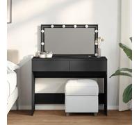 qohoio Dressing Table with LED Black 100x40x120 cm,Dressing Table, Vanity Makeup Table, Girls Dressing Table, Cosmetic Bedroom Dresser Make Up Writing Desk For Bedroom Furniture