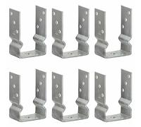 qohoio Fence Anchors 6 pcs Silver 9x6x15 cm Galvanised Steel,Fence Posts Support U Type Pergola Brackets Extender Foot Shaped Concrete in U Heavy Duty Posts Anchor Tool Spikes Steel Galvanised