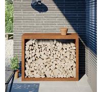 qohoio Firewood Rack 100x40x80 cm Corten Steel-Log Store and Firewood Log Storage Rack for Garden Log storage and Log drying and seasoning