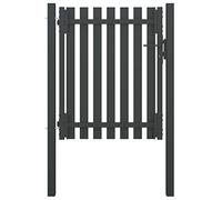 qohoio Garden Fence Gate Steel 1x1.5 m Anthracite,Garden Gates High galvanised wrought iron metal swing gate