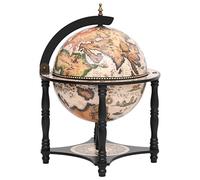 qohoio Globe Bar Wine Stand Black Solid Wood Eucalyptus,TableT O P Globe Drinks Cabinet,Retro Style Bar Wine Stand,Liquor Whisky Alcohol Beverage Glass Bottle Holder for Home Restaurant Dining Room Li