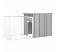 qohoio Rabbit Cage Grey 200x91x100 cm Galvanised Steel,Bunny Cage Indoor with Run Space Rabbit House with Removable Tray & Waterproof Asphalt Roof for Outdoor
