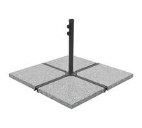 qohoio Umbrella Weight Plate Granite 25 kg Square Grey-Granite Parasol Stand Base Heavy Duty Large Garden Parasols Umbrella Holder Stand For Sun Garden Shade