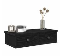 qohoio Wall Shelf with Drawers Black 60x25x15 cm Engineered Wood-Floating Wall Shelf,Wall Storage Unit, for Hallway, Living Room, Bedroom, Kitchen