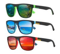 Qoibraze 3Pack Men's Polarized Sunglasses Unisex UV Protection Sports Sunglasses Classic Sun Glasses for Driving Fishing Running