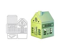 Qoiseys 3D House Metal Die Cuts for Card Making,Cutting Dies Cut Stencils for DIY Scrapbooking Photo Album Decorative Paper Crafting Embossing Template