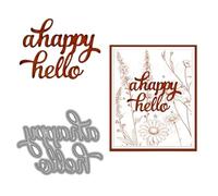 Qoiseys a Happy Hello Metal Die Cuts for Card Making,Cutting Dies Cut Stencils for DIY Scrapbooking Photo Album Decorative Paper Crafting Embossing
