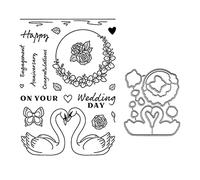 Qoiseys A Pair of Swans Metal Die Cuts for Card Making,Cutting Dies Cut Stencils for DIY Scrapbooking Photo Album Embossing Template