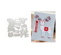 Qoiseys Christmas Deer Metal Die Cuts for Card Making,Cutting Dies Cut Stencils for DIY Scrapbooking Photo Album Decorative Paper Crafting Embossing Template