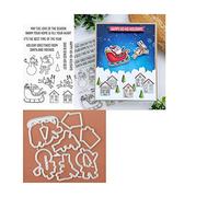 Qoiseys Christmas Penguin and Bear Clear Stamps and Dies Sets for Card Making, Cutting Dies Cut Stencils for DIY Scrapbooking Photo Album Decorative Paper Crafting Embossing Template
