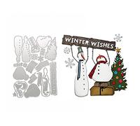 Qoiseys Christmas Snowman Metal Die Cuts for Card Making,Cutting Dies Cut Stencils for DIY Scrapbooking Photo Album Decorative Paper Crafting Embossing Template