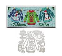 Qoiseys Christmas Sweater Metal Die Cuts for Card Making,Cutting Dies Cut Stencils for DIY Scrapbooking Photo Album Decorative Paper Crafting Embossing Template