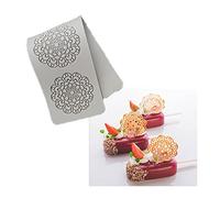 Qoiseys Daisy Flowers Silicone Baking Mold, Hollow Cookie Stencil Baking Templates Cake Stencil Chocolate Molds for DIY Wedding Cake Plate DecorationBBaking Tools (03) (04)