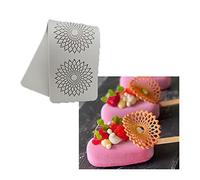 Qoiseys Daisy Flowers Silicone Baking Mold, Hollow Cookie Stencil Baking Templates Cake Stencil Chocolate Molds for DIY Wedding Cake Plate DecorationBBaking Tools (03) (03)